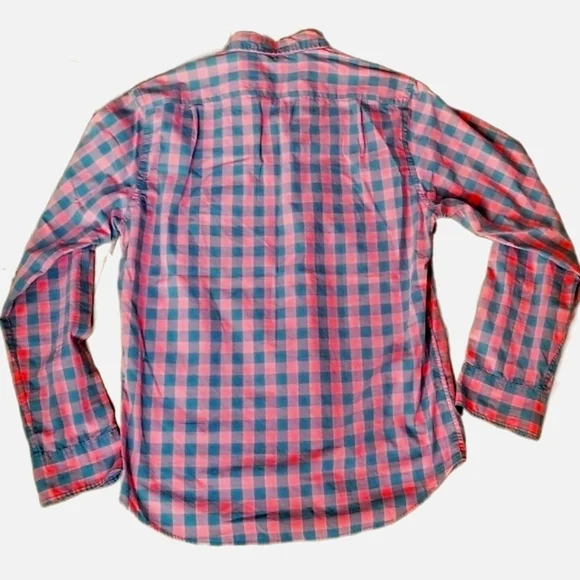 J Crew Men's Slim-fit Bowery wrinkle-free stretch cotton Shirt / Large / Gingham - Picture 2 of 3